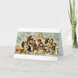 Baby Jesus and Children vintage Christmas 1964 Holiday Card