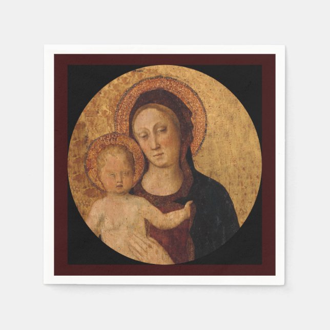 Baby Jesus and Mary Under and Arch Paper Napkins (Front)