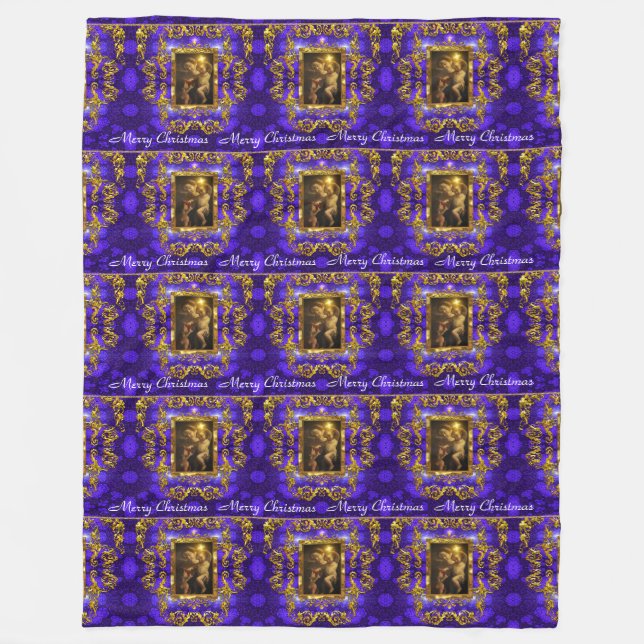 Baby Jesus Bless His Holy Name Fleece Blanket (Front)