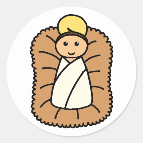 Baby Jesus Classic Round Sticker