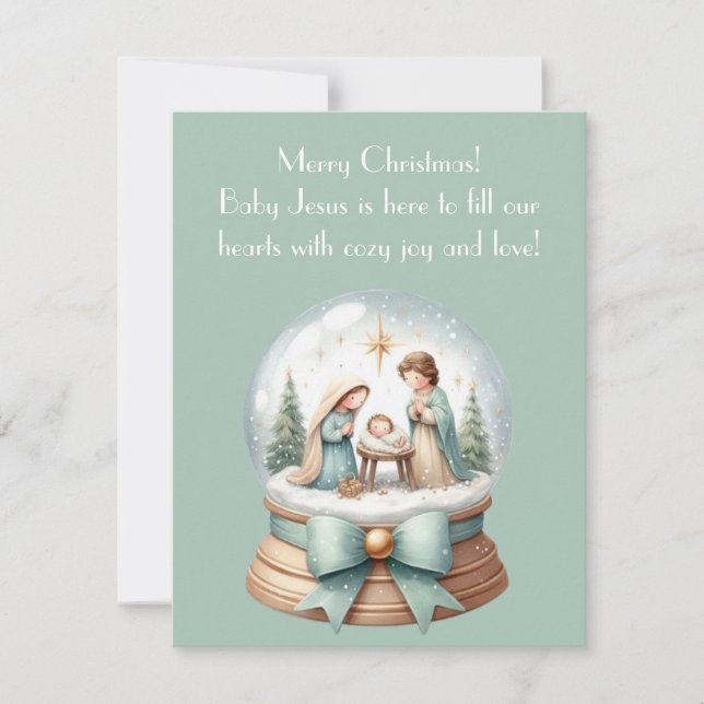 Baby Jesus & Cozy Joy Greeting Card (Front)