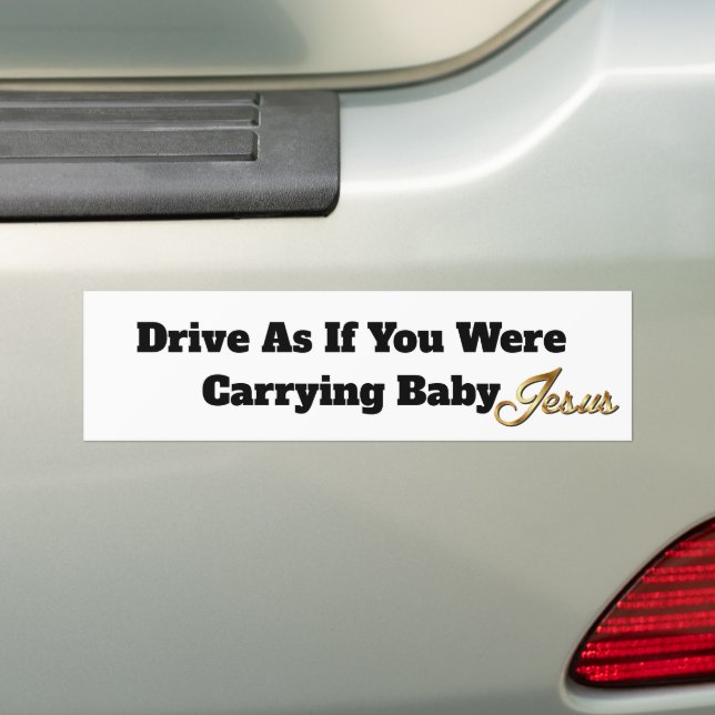 Baby Jesus Humor Religious Funny Christ Bumper Sticker (On Car)