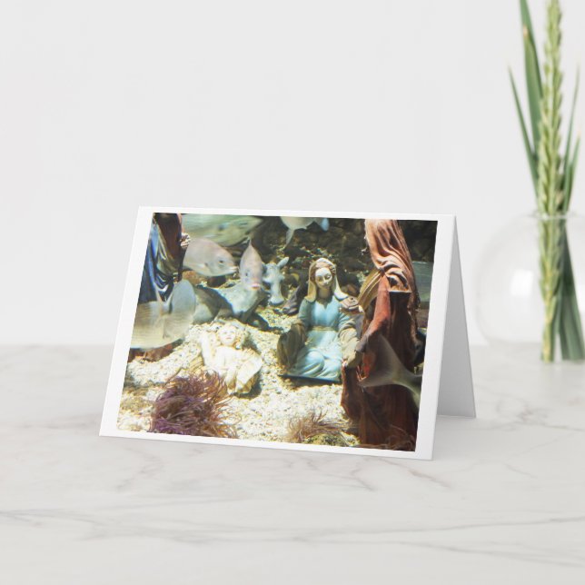 Baby Jesus in an underwater nativity Holiday Card (Front)