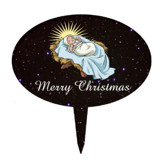 baby jesus in manger cake topper