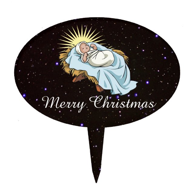 baby jesus in manger cake topper (Front)