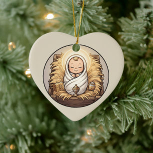 Baby Jesus in Manger Nativity Ornament