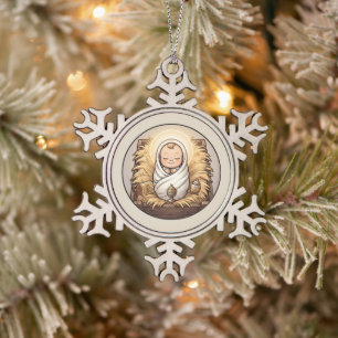 Baby Jesus in Manger Nativity Ornament