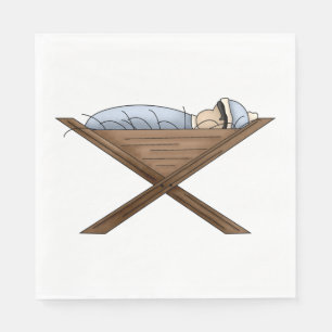 Baby Jesus in Manger Nativity Scene Napkins