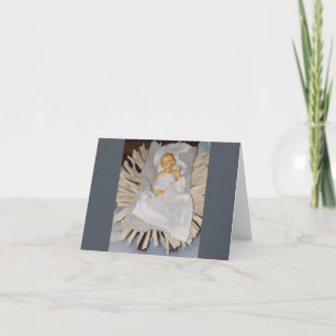 Baby Jesus in manger note card