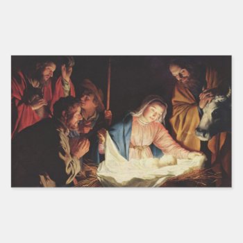 Baby Jesus In Manger Stickers by ChristmasTimeByDarla at Zazzle