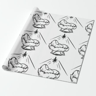 Baby Jesus In Manger Wrapping Paper