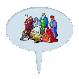 Baby Jesus in the Manger Cake Topper