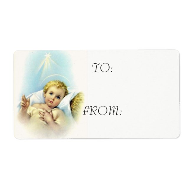 Baby Jesus in the Manger Label (Front)