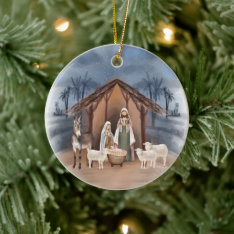 Baby Jesus In The Manger Nativity  Ceramic Ornamen Ceramic Ornament at Zazzle