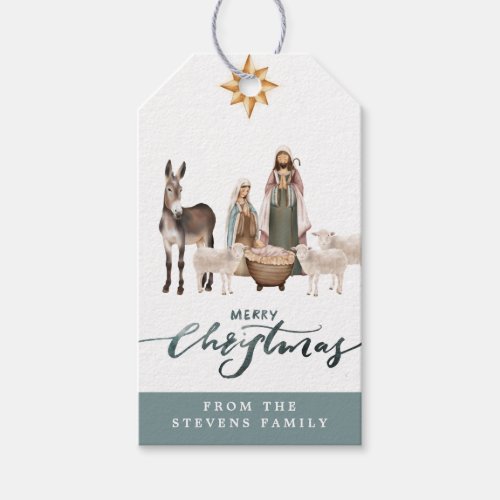 Baby Jesus in the Manger Nativity  Gift Tags