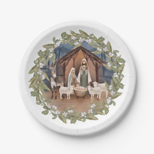 Baby Jesus in the Manger Nativity  Paper Plate