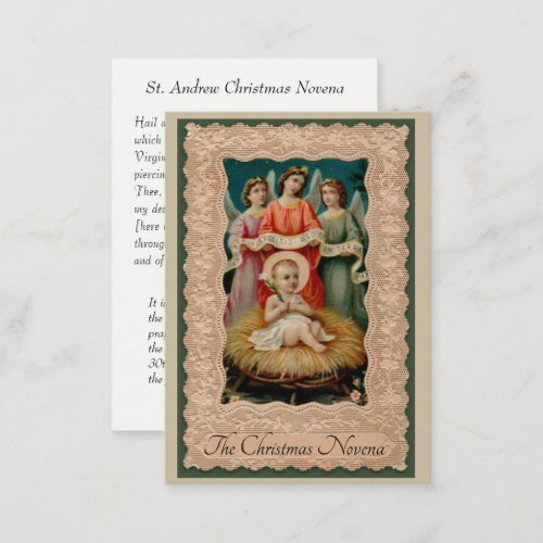 Baby Jesus in the Manger with Angels Business Card