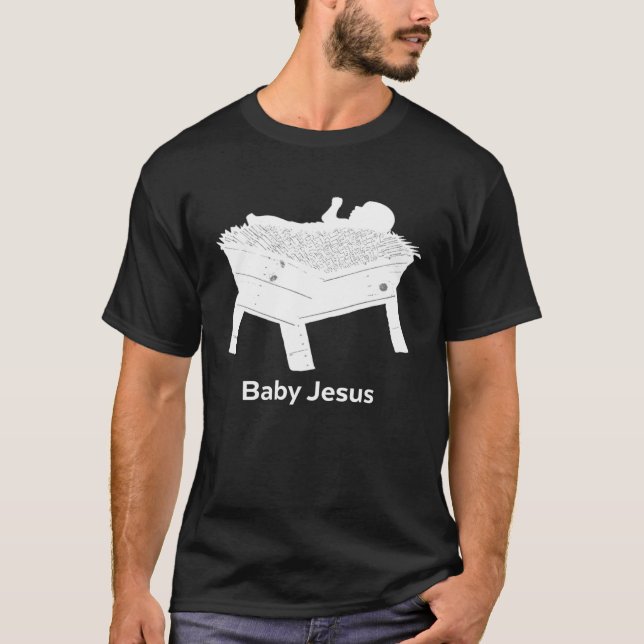 Baby Jesus Live Nativity Game Christmas Pageant T-Shirt (Front)