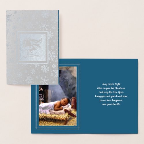 Baby Jesus Luxury Real Foil Christmas Cards