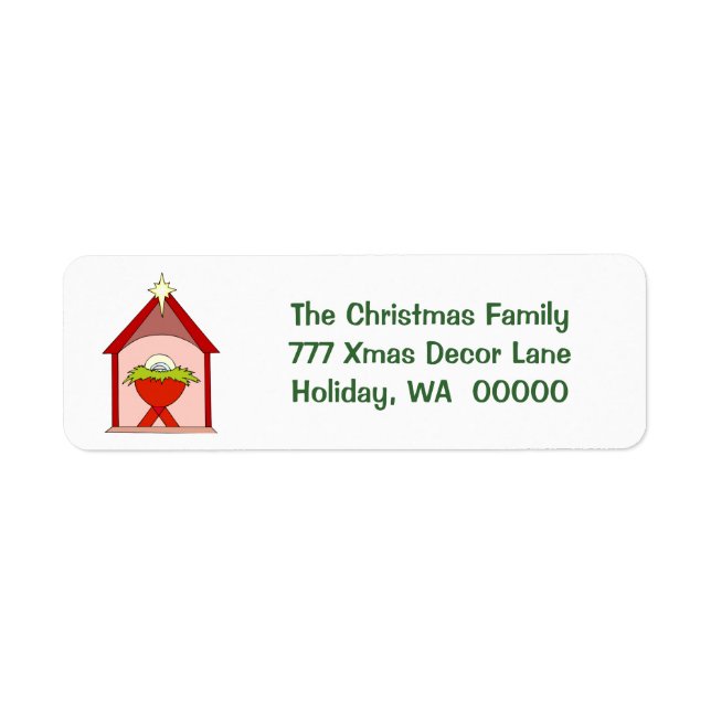 Baby Jesus Manger Christmas  Mailing Labels (Front)