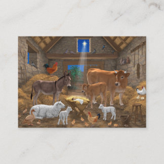 Baby Jesus Manger Holy Night Christmas Nativity Business Card