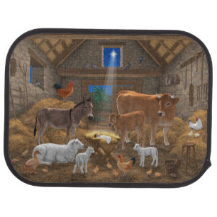 Baby Jesus Manger Holy Night Christmas Nativity Car Floor Mat