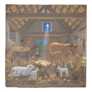 Baby Jesus Manger Holy Night Christmas Nativity Duvet Cover