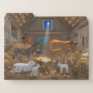 Baby Jesus Manger Holy Night Christmas Nativity File Folder