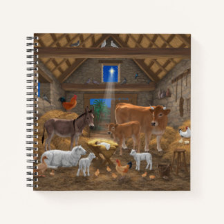 Baby Jesus Manger Holy Night Christmas Nativity Notebook