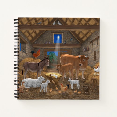 Baby Jesus Manger Holy Night Christmas Nativity Notebook