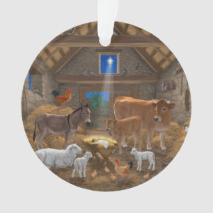 Baby Jesus Manger Holy Night Christmas Nativity Ornament