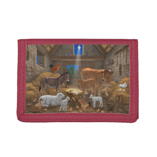 Baby Jesus Manger Holy Night Christmas Nativity Trifold Wallet