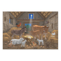 Baby Jesus Manger Holy Night Christmas Nativity Wrapping Paper Sheets
