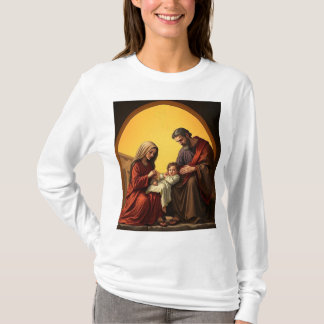 Baby Jesus Mary and Joseph Women's Long Sleeve Tee