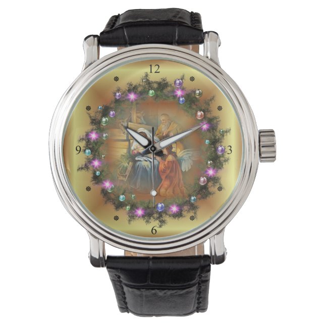 Baby Jesus, Mary & Joseph~The Holy Family~Angel ~  Watch (Front)