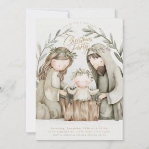 Baby Jesus Mary Nativity Religious Christmas Invitation