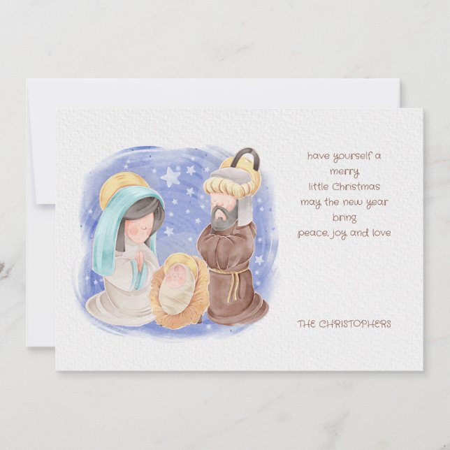 Baby Jesus Nativity Christmas Card (Front)