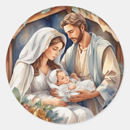 Baby Jesus  Nativity  Classic Round Sticker