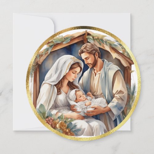 Baby Jesus  Nativity Holiday Card