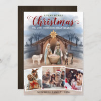 Baby Jesus Nativity Scene Photo Collage Christmas