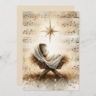 Baby Jesus Non Photo Watercolor Christmas Holiday Card