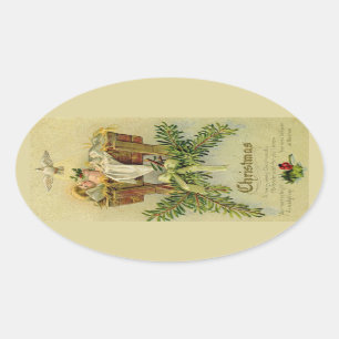 Baby Jesus Oval Sticker