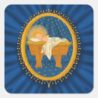 Baby Jesus Square Sticker