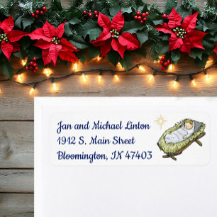Baby Jesus Star Personalize Return Address Label