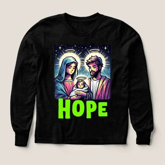 Baby Jesus: The Holy Family: HOPE Tri-Blend Shirts (Design Front)