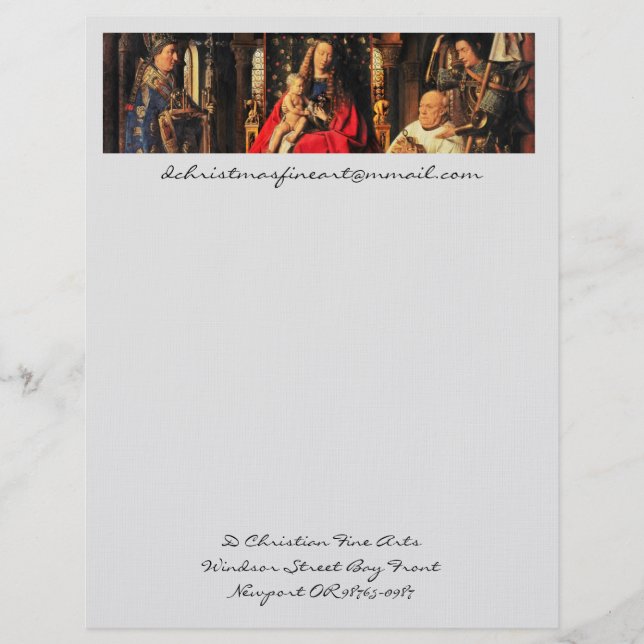 Baby Jesus Touching Dove Letterhead (Front)