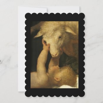 Baby Jesus Touching Lamb Face by dmorganajonz at Zazzle