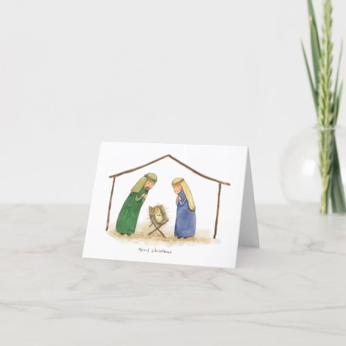 Baby Jesus with Mary and Joseph Holiday Card