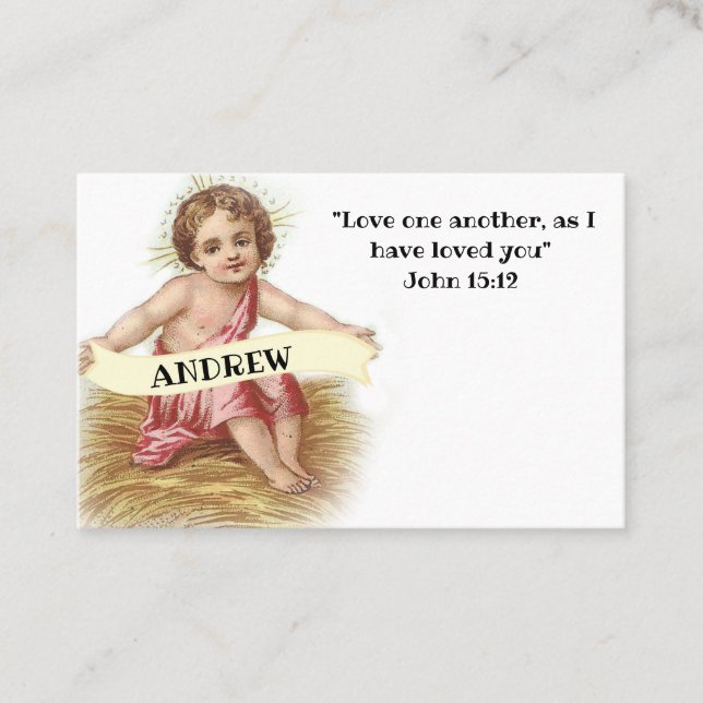 Baby Jesus with Scripture Quote Religious Cards (Front)