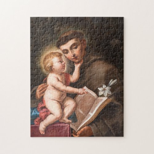 Baby Jesus With St Anthony Of Padua Jigsaw Puzzle